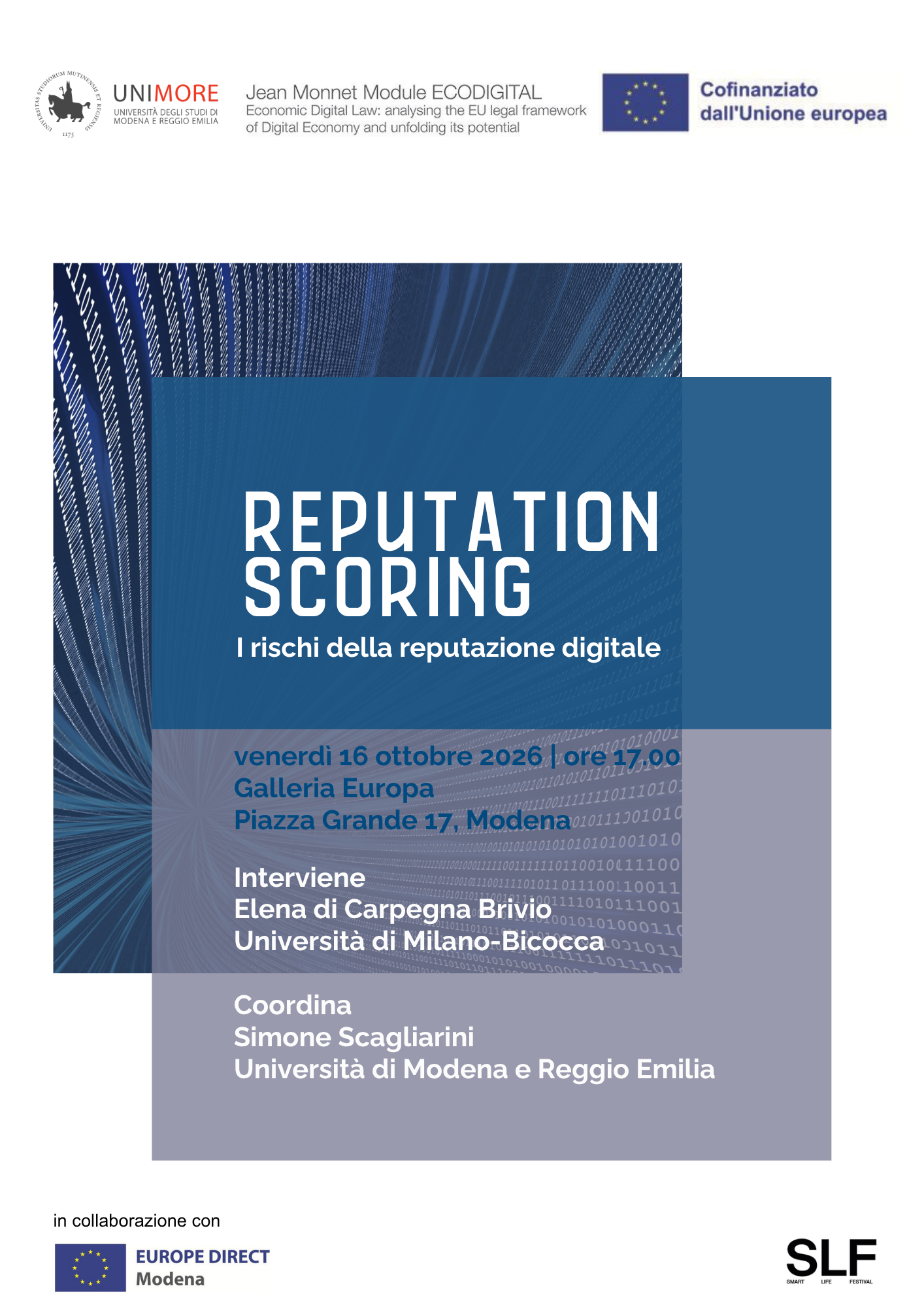 Locandina dell'evento Reputation Scoring - I rischi della reputazione digitale